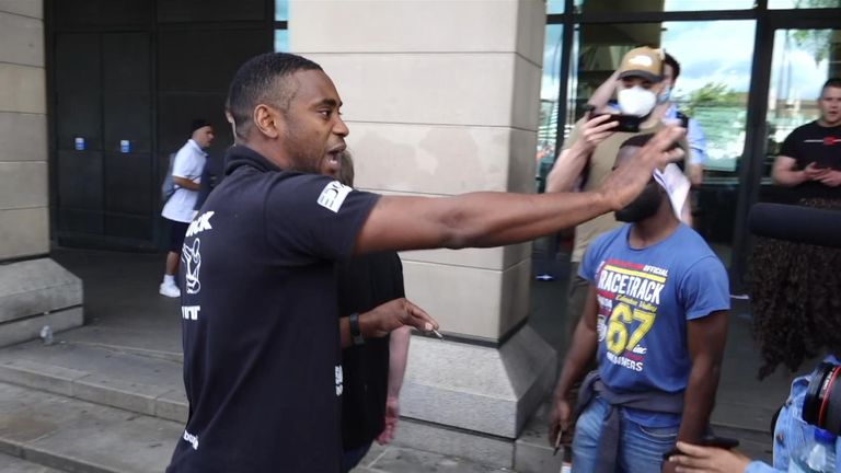 Black Lives Matter protesters and counter-protesters clash in central London.
