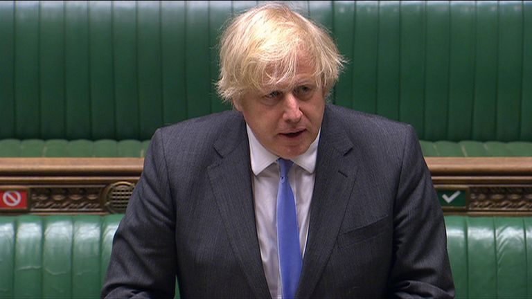 Prime Minister Boris Johnson announces a further easing of COVID-19 lockdown restrictions in England