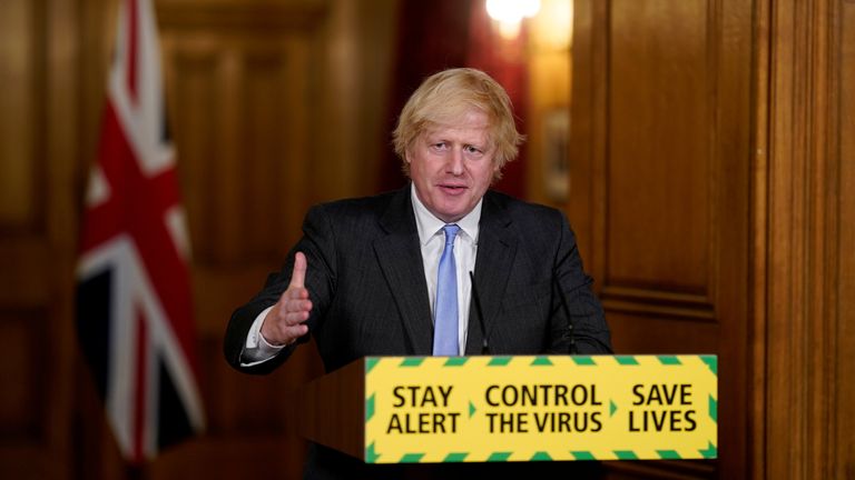  Prime Minister Boris Johnson speaks during a daily briefing to update on the coronavirus disease 