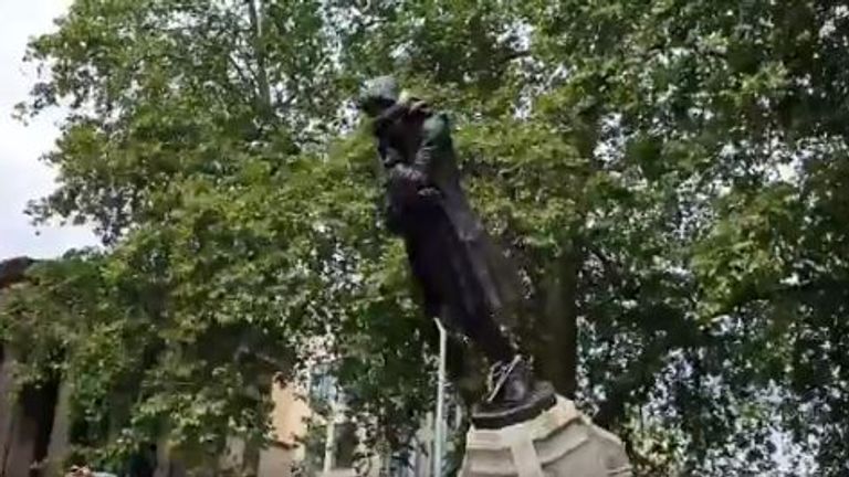 The statue of Edward Colston being pulled down. Pic: Jack Grey