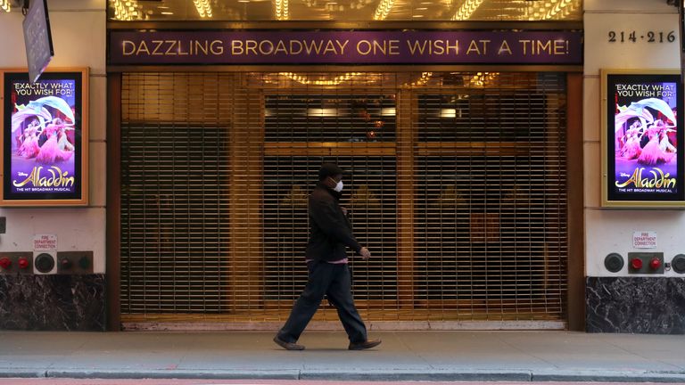 Broadway&#39;s theatres closed in March