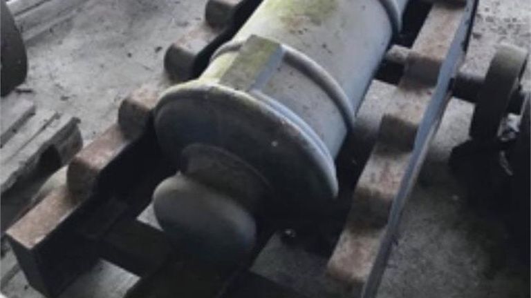The pair of cannons are missing from a village in Devon