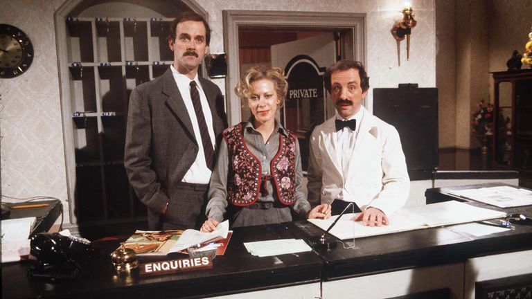 1979 TV series Fawlty Towers John Cleese comedian Connie Booth actress Andrew Sachs