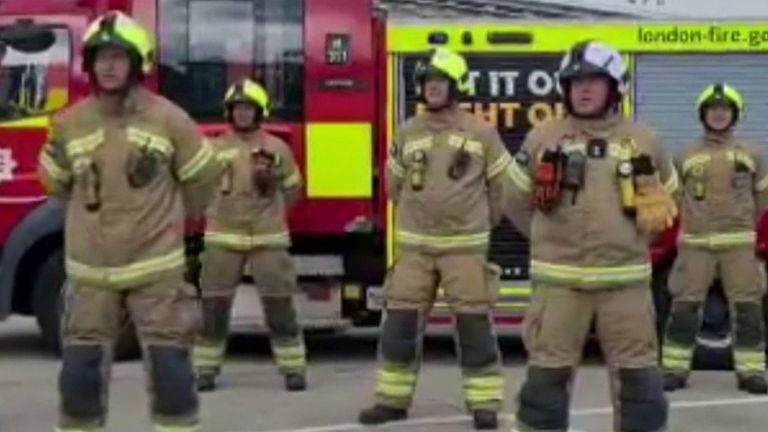 London Fire Brigade honour Dame Vera Lynn with rendition of We'll Meet Again