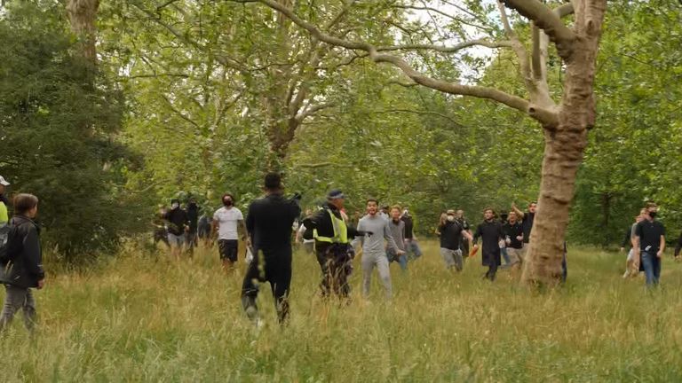 A small disorder broke out in Hyde Park with counter-protesters.