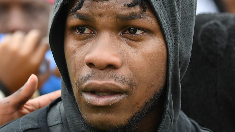 John Boyega took part in an anti-apartheid demonstration