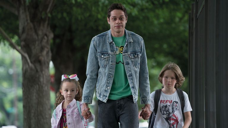 (from left) Kelly (Alexis Rae Forlenza), Scott Carlin (Pete Davidson) and Harold (Luke David Blumm) in The King of Staten Island, directed by Judd Apatow. Pic: Universal/The King Of Staten Island