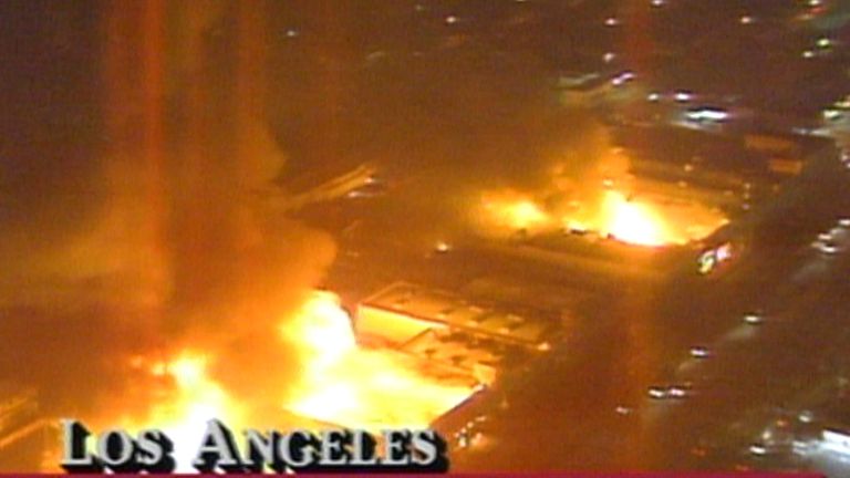 1992 Los Angeles riots sparked by Rodney King's arrest