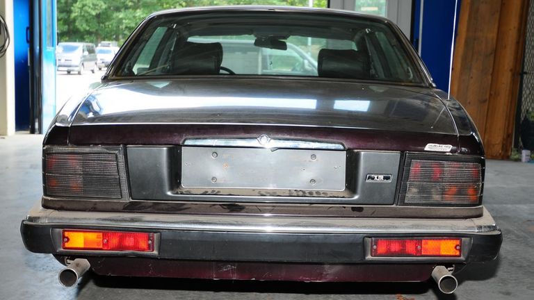 The rear of the Jaguar car linked to a German suspect being investigated over Madeleine McCann&#39;s disappearance. Pic: Met Police