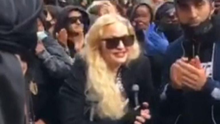 Madonna joins London protest