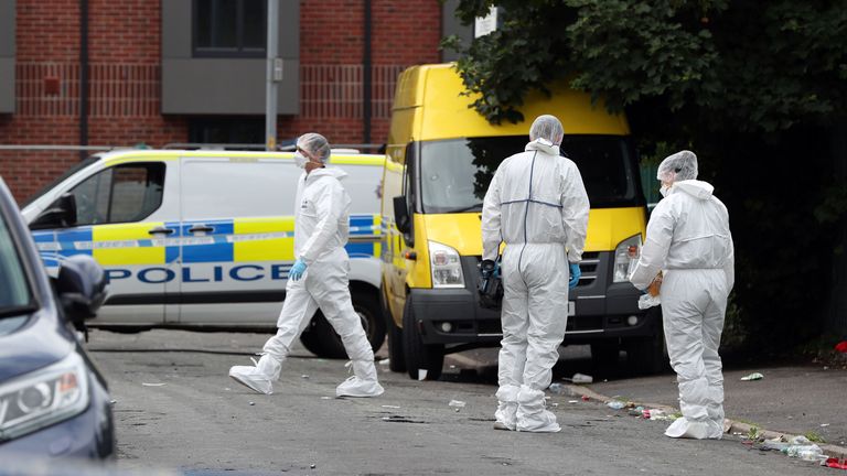 The shooting happened in the Moss Side area of the city