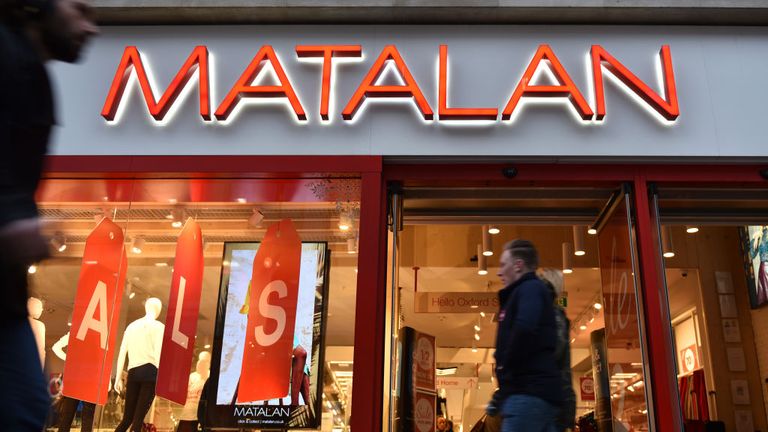 A general view of fashion retailer Matalan store entrance in Oxford Street on January 03, 2019 in London, England