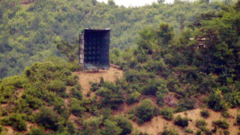 Loudspeakers pumping out anti-Seoul rhetoric were placed by the North near the border with the South