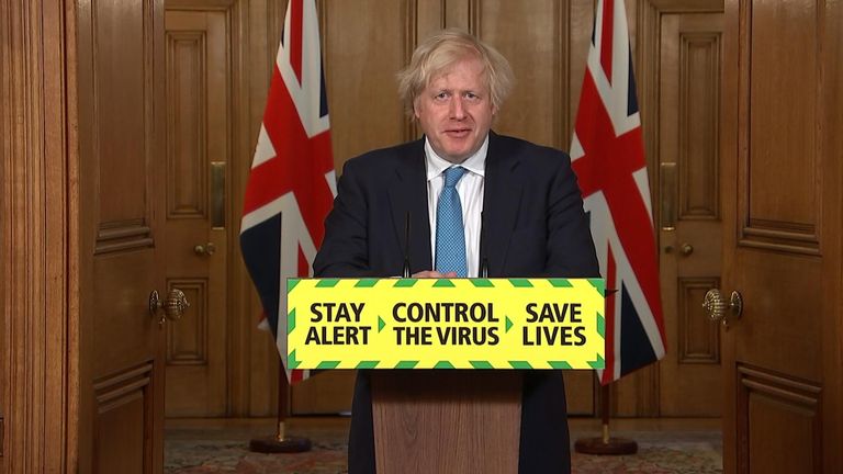 Prime Minister Boris Johnson leads the government&#39;s daily coronavirus press briefing