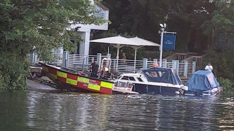 Emergency services have rushed to the River Thames in Berkshire amid reports a man is missing after going into the water
