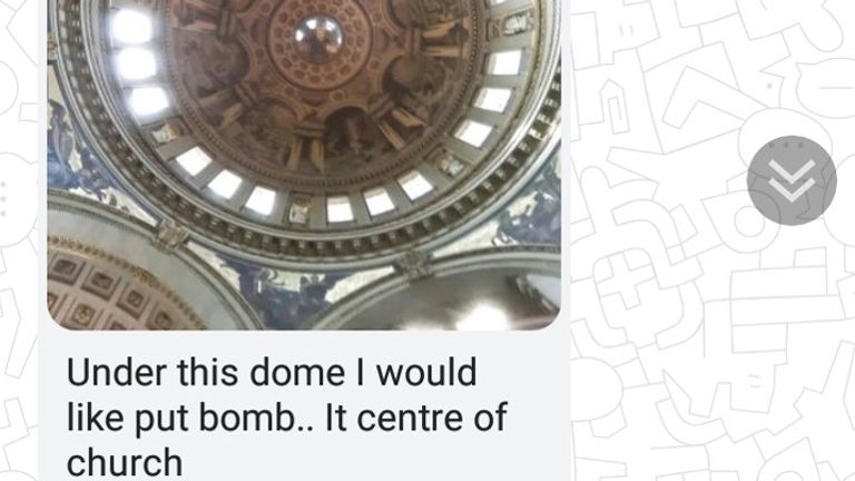 Shaikh sent a message to the undercover officers with a picture of the St Paul&#39;s dome saying that is where she wanted to put the bomb