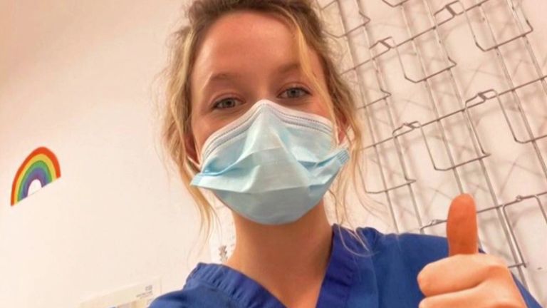 Student nurse Jessie Collins was paid to work on coronavirus