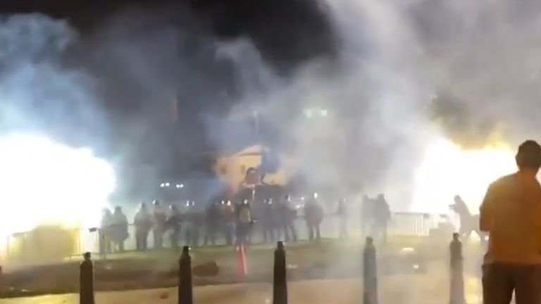 Protests outside the white house 
