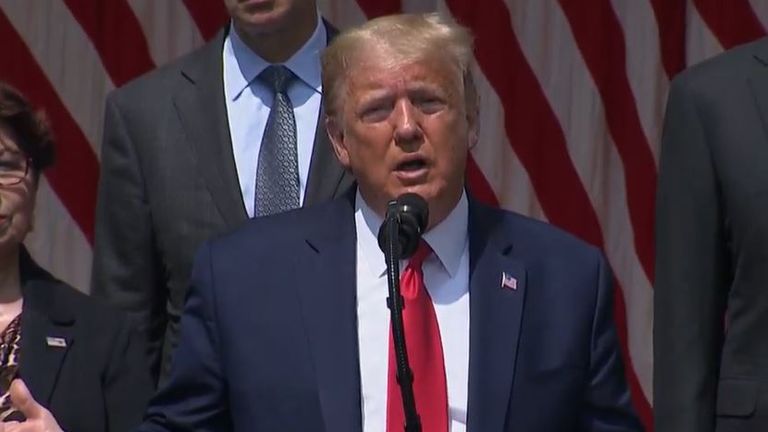 The president delivers an address from the White House