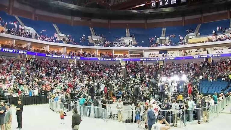 Trump supporters inside 19,000-seat BOK Center