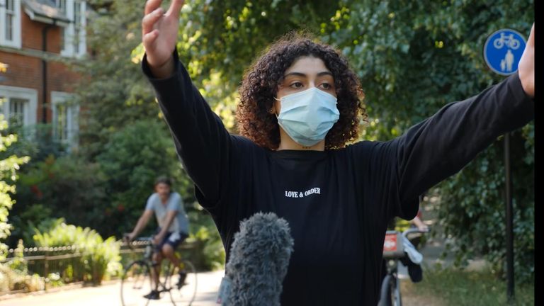 A Black Lives Matter protester says counter-protesters confronted her in Hyde Park, London. 