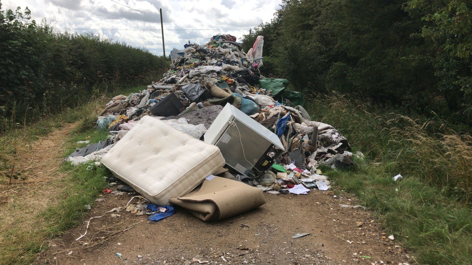 Farmer finds 40 tonnes of rubbish dumped on his land in Lincolnshire