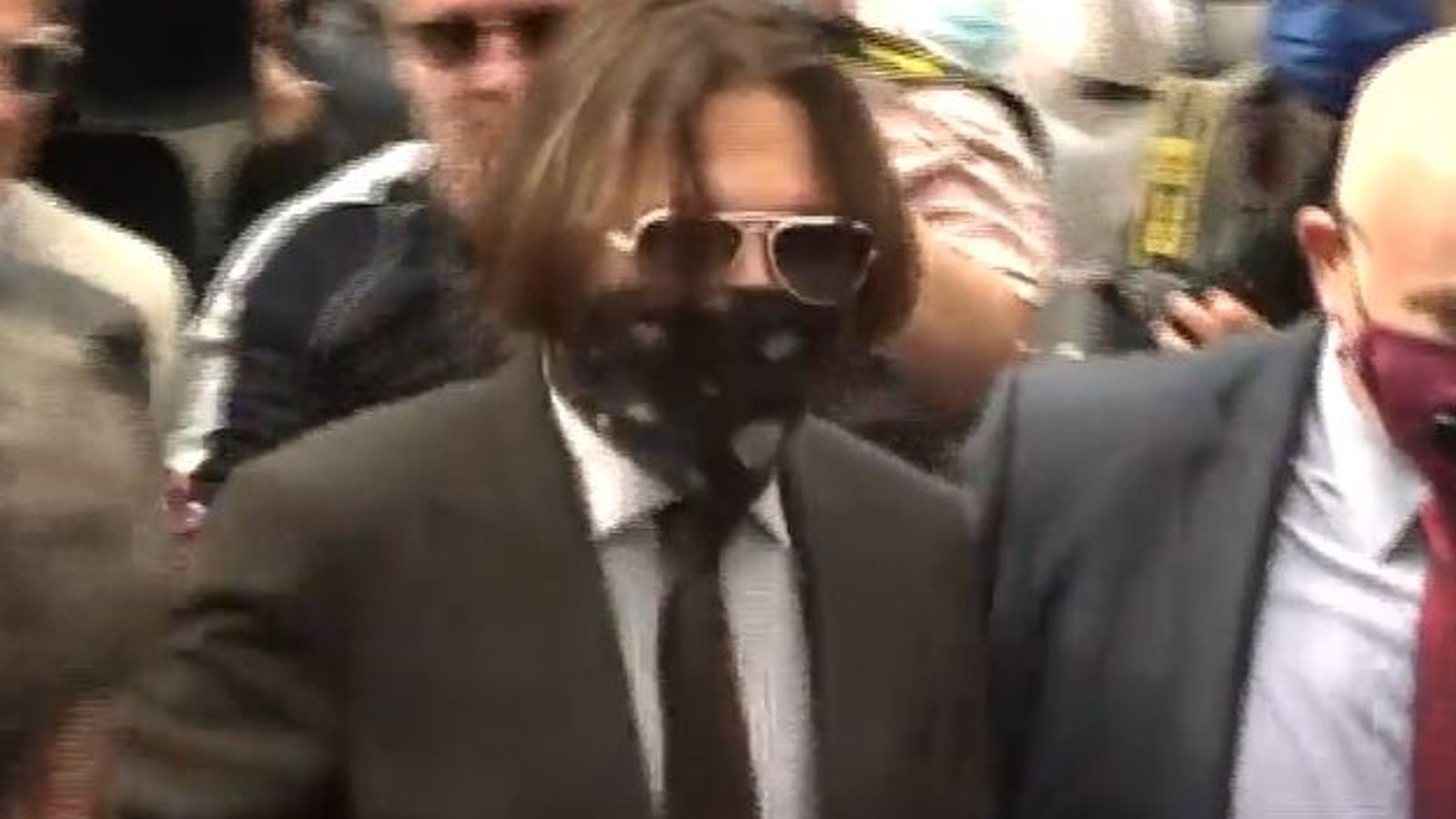 Johnny Depp Swamped By Photographers At High Court As He Arrives For