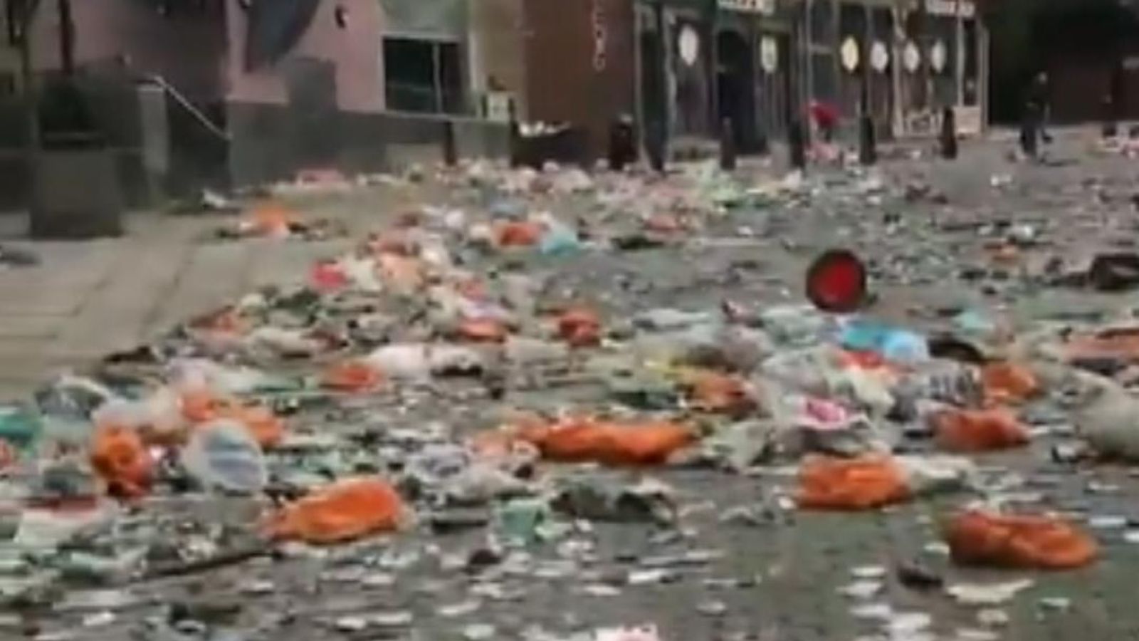 Piles of rubbish in Leeds city centre after title win UK News Sky News