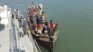 Rohingya refugees stranded at sea are seen on a boat near the coast of Cox&#39;s Bazar, Bangladesh, earlier this year. File pic