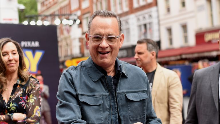 LONDON, ENGLAND - JUNE 16: Tom Hanks attends the European premiere of Disney and Pixar's "Toy Story 4" at the Odeon Luxe Leicester Square on June 16, 2019 in London, England. (Photo by Gareth Cattermole/Getty Images for Disney and Pixar)