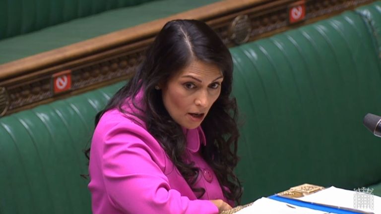 Home Secretary Priti Patel making a statement to MPs in the House of Commons, London, where she promised a "full evaluation" of the hostile environment policy in the wake of the Windrush scandal.