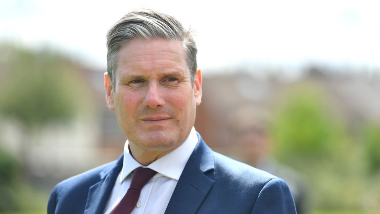 Labour Party leader Keir Starmer during a visit to Whitmore Park Primary School in Coventry.