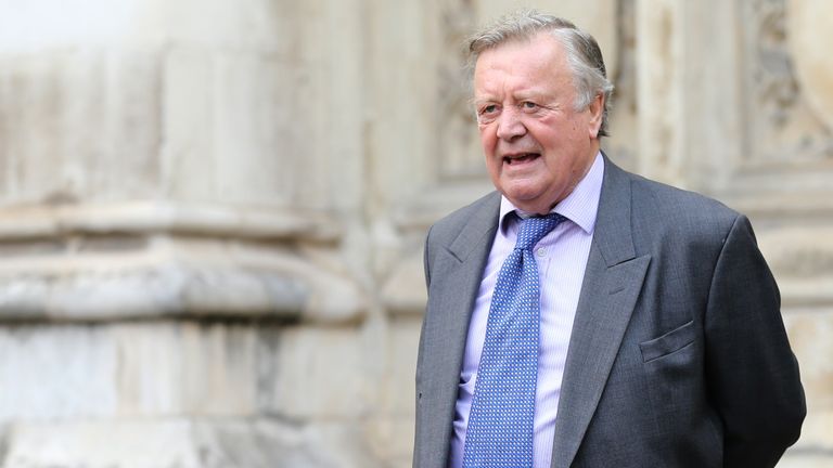 British MP Kenneth Clarke leaves a Service of Thanksgiving for the life and work of Paddy Ashdown, former leader of the Liberal Democrats at Westminster Abbey in central London on September 10, 2019. (Photo by ISABEL INFANTES / AFP)        (Photo credit should read ISABEL INFANTES/AFP via Getty Images)