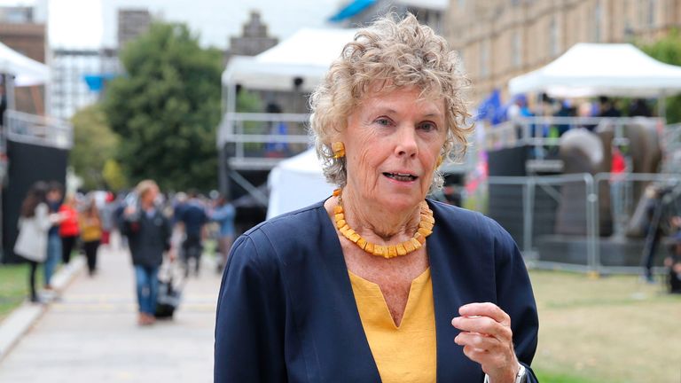 Labour Party MP Kate Hoey is seen near the temporary media broadcast tents on College Green, near the Houses of Parliament, in London on September 3, 2019. - The fate of Brexit hung in the balance on Tuesday as parliament prepared for an explosive showdown with Prime Minister Boris Johnson that could end in a snap election. (Photo by ISABEL INFANTES / AFP)        (Photo credit should read ISABEL INFANTES/AFP via Getty Images)