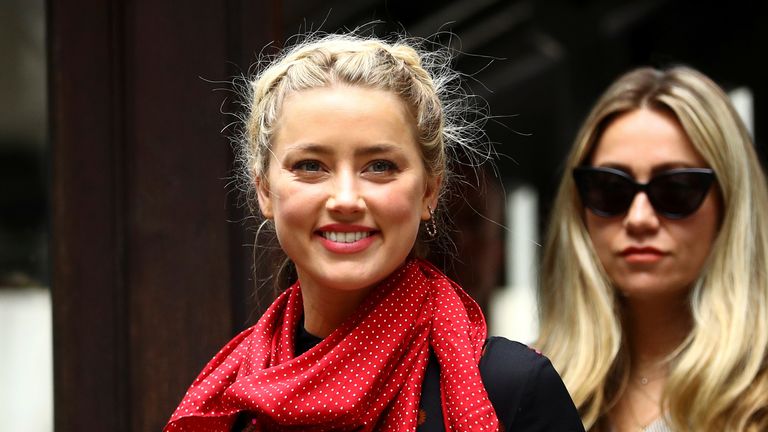 Amber Heard arrives at the High Court on day seven of Johnny Depp&#39;s libel action against the publishers of The Sun