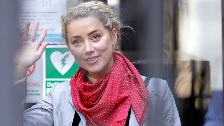Amber Heard arrives at the High Court on 21 July