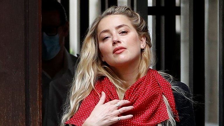 Actor Amber Heard arrives at the High Court in London, Britain July 23, 2020. REUTERS/Peter Nicholls
