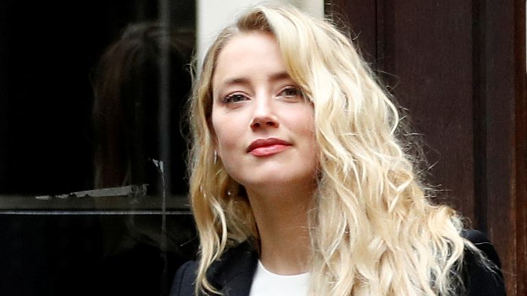 Amber Heard arrives at the High Court on 27 July