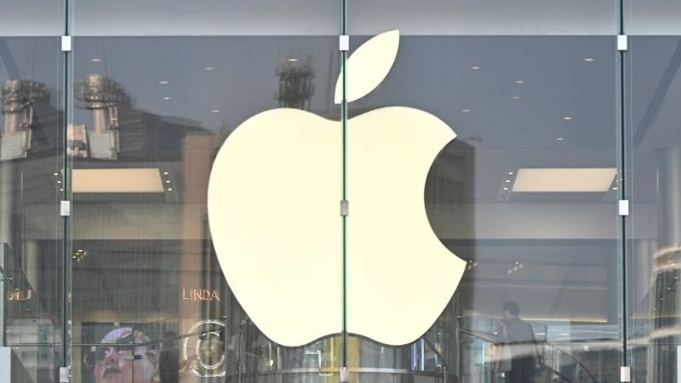 A man walks inside the Apple store in Hong Kong on October 10, 2019. - Apple on October 10 removed an app criticised by China for allowing protestors in Hong Kong to track police, as Beijing steps up pressure on foreign companies deemed to be providing support to the pro-democracy movement. (Photo by Philip FONG / AFP) (Photo by PHILIP FONG/AFP via Getty Images)
