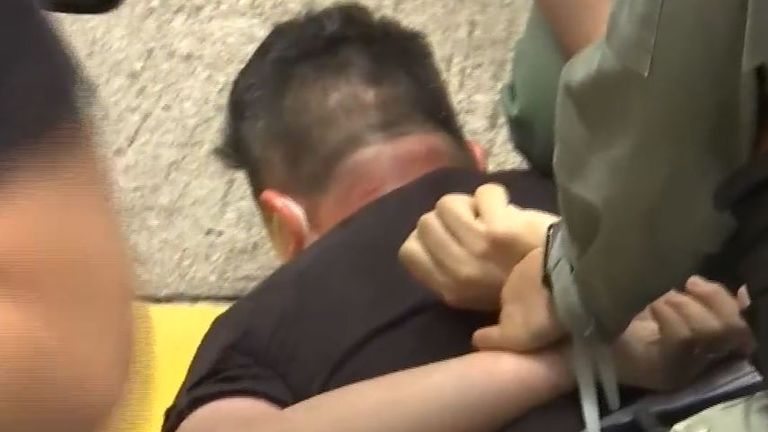Man arrested during protest in Hong Kong