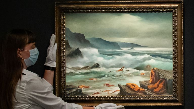 Banksy donates migrant crisis oil paintings worth up to £1.2m to