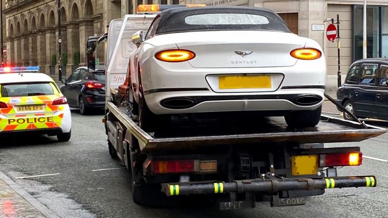 The car is towed away. Pic: GMP