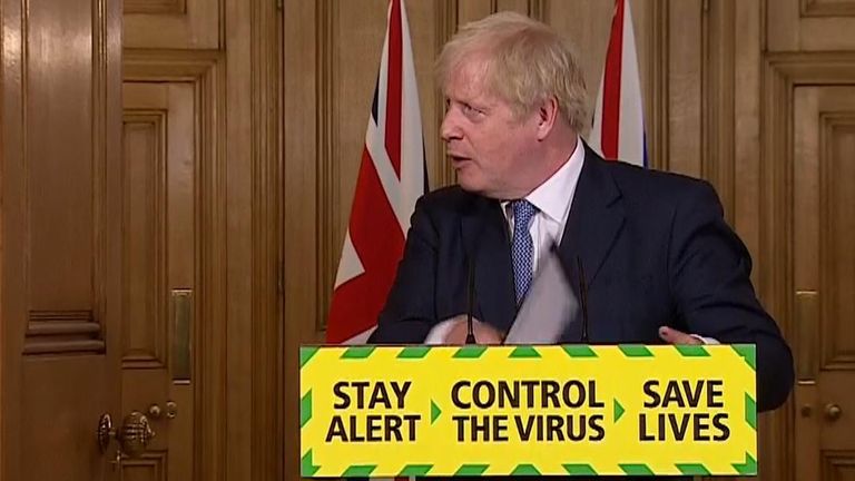 Boris Johnson speaks at coronavirus news conference