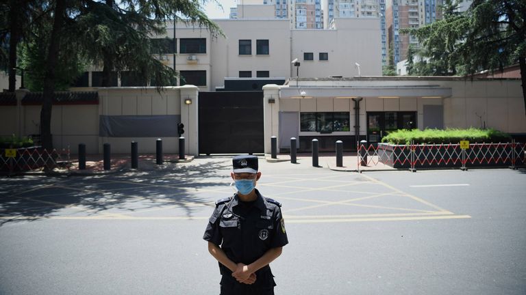 The US consulate in Chengdu suspended operations on Monday morning