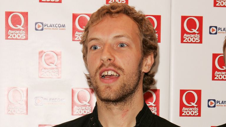Coldplay&#39;s Chris Martin at the Q Awards in 2005