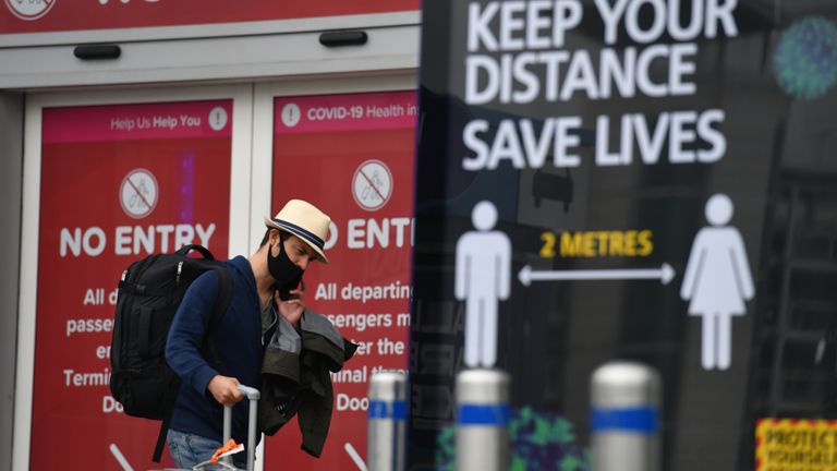 A passenger at Birmingham Airport