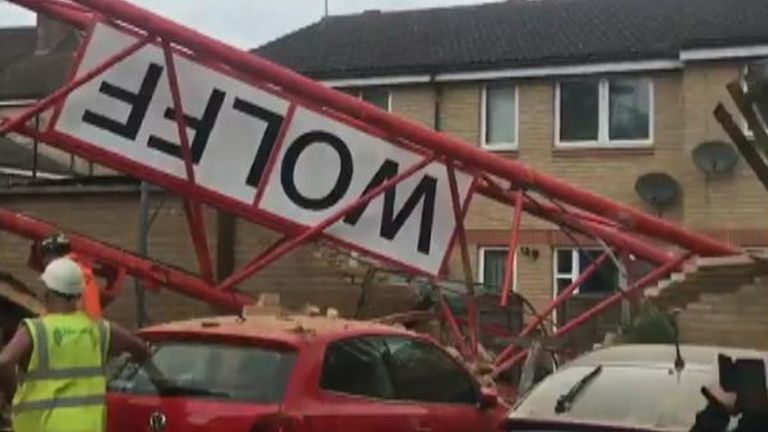 The crane collapsed in Bow, east London. Pic: Bridget Teirney