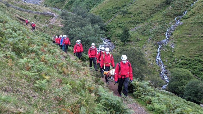 The rescue lasted for five hours. Pic: Wasdale Mountain Rescue Team