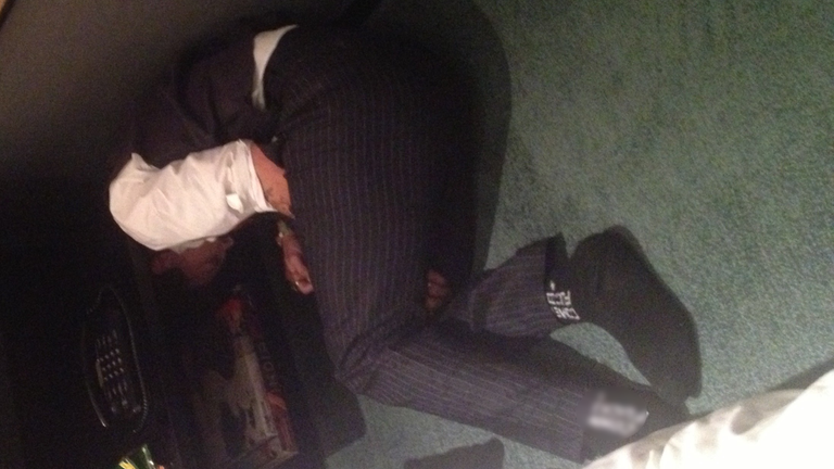 Image showing Depp collapsed and passed out on the floor