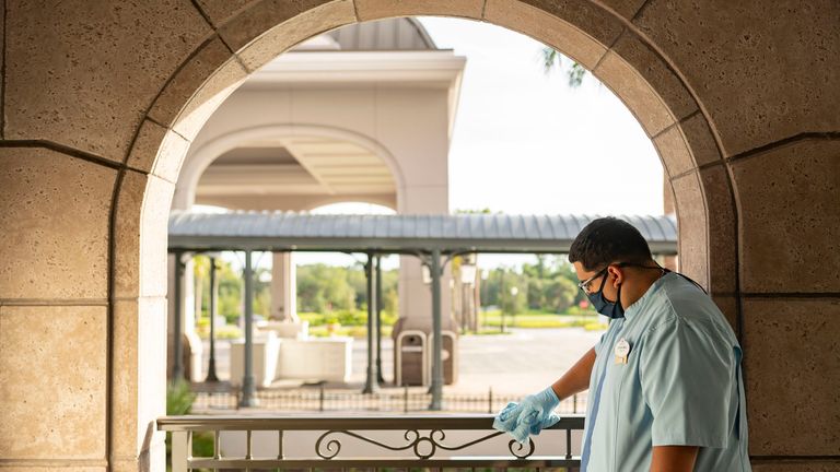 Enhanced cleaning measures are in place in Disney World